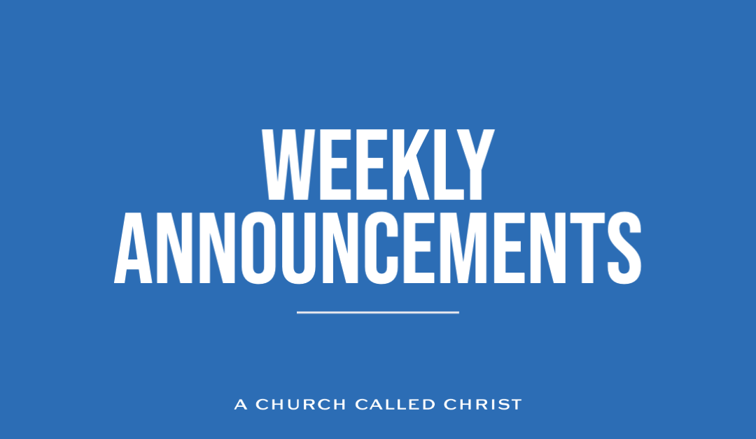 Announcements for the weekend of 10-23-2021